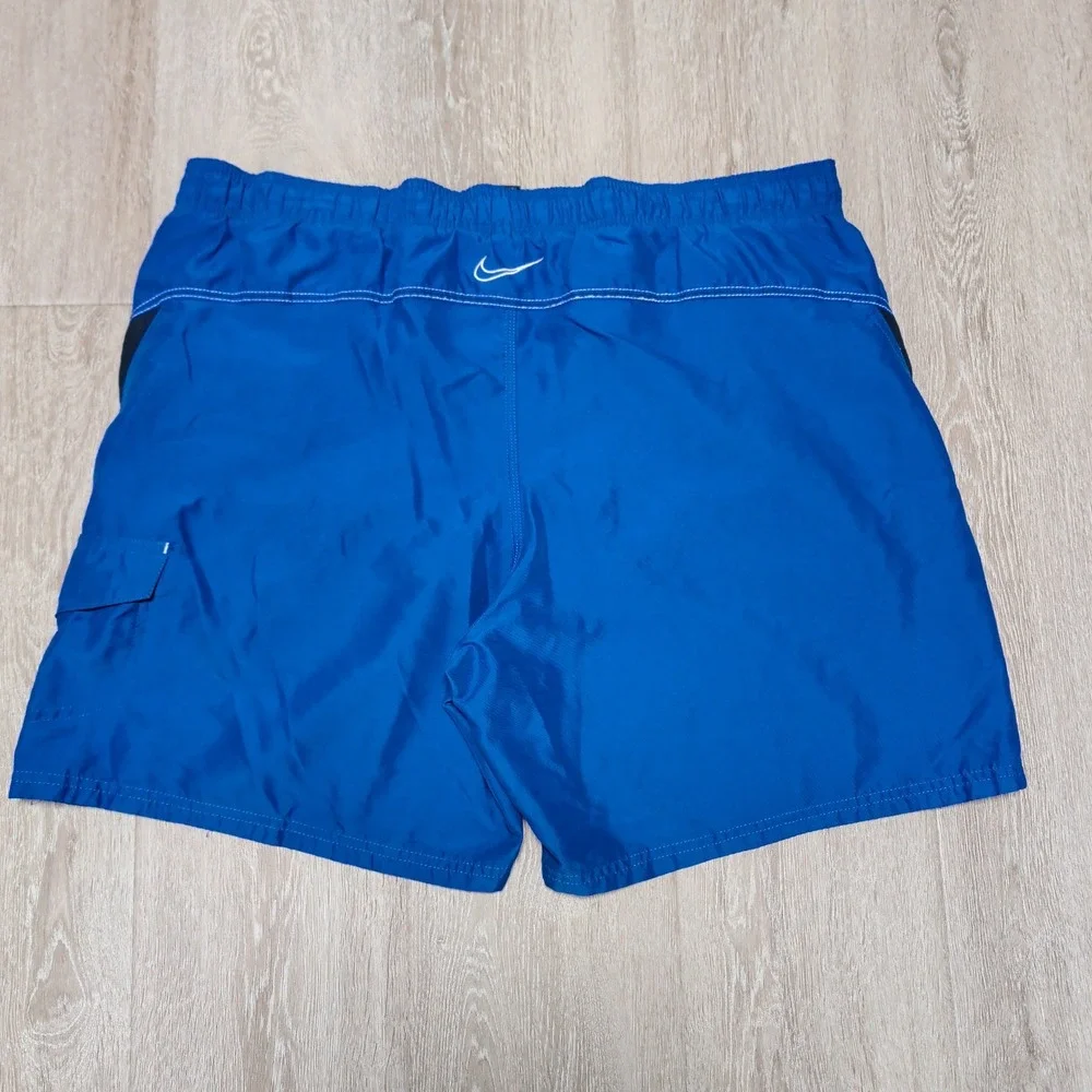 Nike Swim Trunks Mens XL Blue Excellent Mesh Lined Cargo Pocket Board Shorts‎
